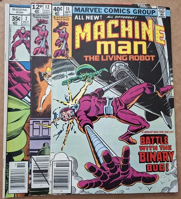 Machine Man Lot x3 - VG/FN (5.0) - Marvel 1978/79 - UK & Cents copies - Ditko - Image 1 of 3