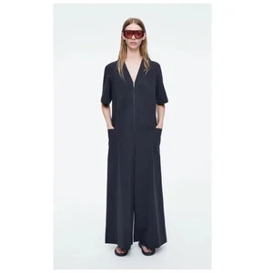 COS V-Ausschnitt Baumwollmischung Jumpsuit Größe US/Small - Bild 1 von 14