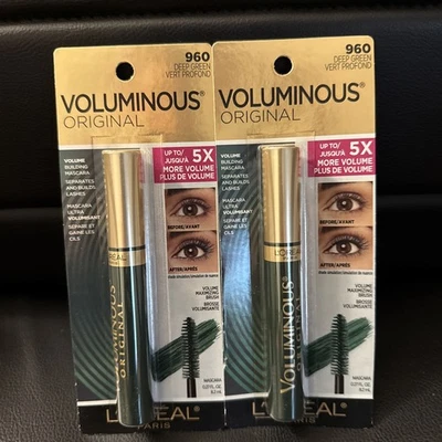 2 NEW L'Oreal Voluminous Mascara #960 Deepest Green Sealed - Image 1 of 2