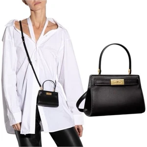 Tory Burch Lee Radziwill Nano Bag Leder Umhängetasche Schwarz Damen - Bild 1 von 12