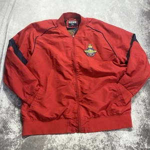 VINTAGE Staple Bomber Jacket RED Men's 3XL Bomber Jacket Streetwear Embroidered - Picture 1 of 10