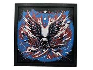 200mm x 200mm (8") 3D Printed Hueforge Artwork Team USA - Foto 1 di 1