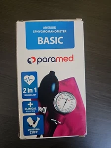 Kit bracciale pressione sanguigna stetoscopio sfigmomanometro aneroide paramed nuovo con scatola rosa - Foto 1 di 9