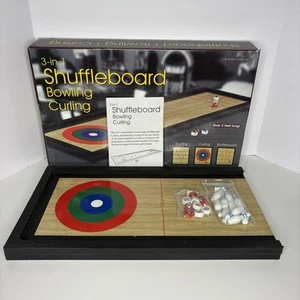 3-In-1 Tabletop Curling, Shuffleboard, and Bowling Game - Portable Family Game - Picture 1 of 9