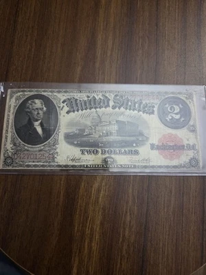 Billete de $2 de Estados Unidos de 1917 talla grande FR60 EN EXTRA FINO 45 XF Foto 1 de 4