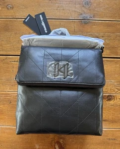 KARL LAGERFELD PARIS Black Leather Lavande Backpack Brand New - Picture 1 of 14