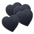 Slate Coasters Heart Shaped  Set of 4 Drink Pads Cups Mugs Table Protector Mats
