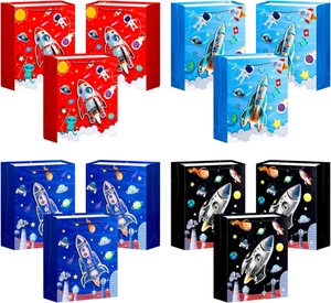 12 Piezas Bolsas Rocket Goodie con Asas, Bolsas para Favores de Fiesta Espacial para Niños Niñas... - Imagen 1 de 12