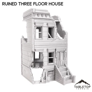 Ruined Three Floor House - Marvel Crisis Protocol Ruins - Tabletop Terrain MCP - Picture 1 of 10
