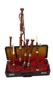 Professional Full Size Black Rosewood Silver Mounts Bagpipes & Hard Case - Picture 1 of 2