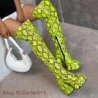 Women's Platform Symthetic  Boots Chunky High Heels Side Zipper SnakeSkin Shoes