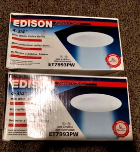 Edison ET7993PW 4 3/4" Mini White Coilex Baffle Ceiling Light Lot Of 2 - Picture 1 of 7
