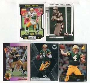Lote de 5 tarjetas de fútbol americano Brett Favre HOF FALCONS PACKERS JETS VIKINGS (LOTE 92) - Imagen 1 de 1