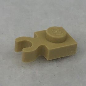 LEGO 4085d Tan Plate, Modified 1 x 1 with Open O Clip Thick (Vertical Grip) (x4)