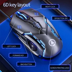 USB Wired Gamer Mouse Gaming Mouse RGB LED Backlight Optical Mice For PC Laptop - Picture 1 of 7