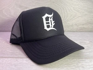 NUEVO SOMBRERO NEGRO AL REVÉS DETROIT 5 PANELES ALTA CORONA CAMIONERO SNAPBACK MOTOR CIUDAD - Imagen 1 de 2