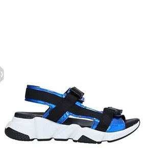 DIVINE FOLLIE Sz 39 made in Italy BlueBlack sandals shoes NIB $159 - Picture 1 of 6