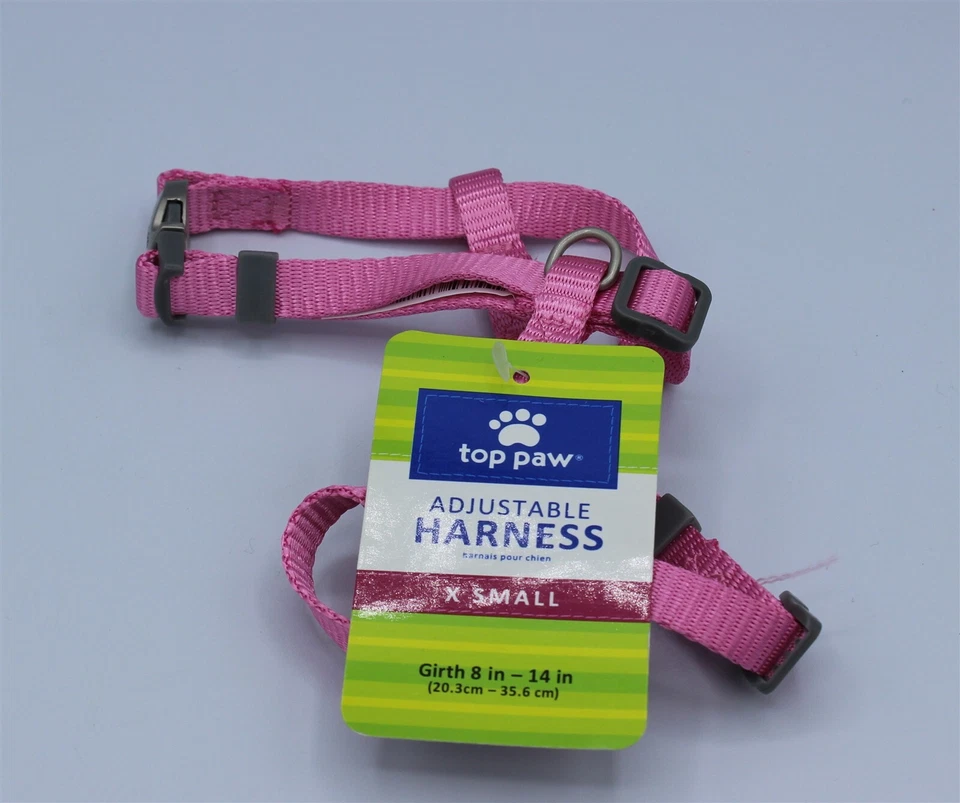 Top Paw Adjustable Dog Harness Extra Small XS 8"-14" Girth Pink - Image 1 of 2