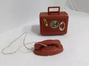 Maleta de viaje Barbie 1971 vintage equipaje y teléfono marrón - Imagen 1 de 4