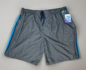 Kanu Surf Men's Swim Trunks Sz 5X Blue Gray Pocket Shorts Beach Line Draw String - Picture 1 of 10