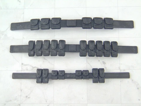 Custom Weapon Accessory 1:12 Scale AMMO POUCH TACTICAL BELT 3x Variety LOT BLACK Cover