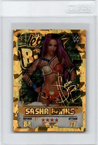 2016 Topps Slam Attax WWE India Exclusive Gold Foil  Sasha Banks - Picture 1 of 8