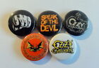 5 x Ozzy Osbourne 1" Pin Button Badges ( black sabbath Blizzard of Ozz )