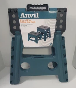 8.5in & 12.5in Folding Step Stools Easy Carry Handle, Folds, New 300lb Max Load - Picture 1 of 7