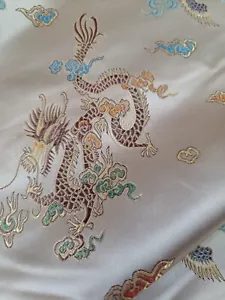 Asiatischer Drachen Muster Jacquard Brokat Beige Stoff Meterware Beige für Kleid - Bild 1 von 13