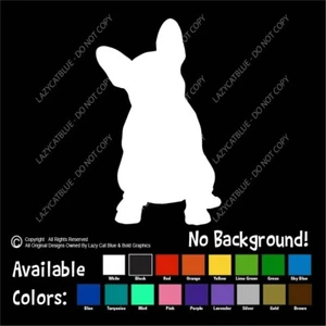 Frenchie Decal Sticker French Bulldog Bull Dog Breed Head Tilt Rescue Love Life - Picture 1 of 24