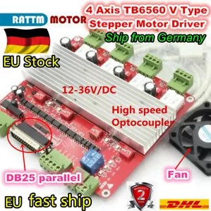 ◤DE◢ 4 Achse Nema23 Schrittmotor Stepper Driver 3.5A TB6560 CNC Controller Board - Bild 1 von 9