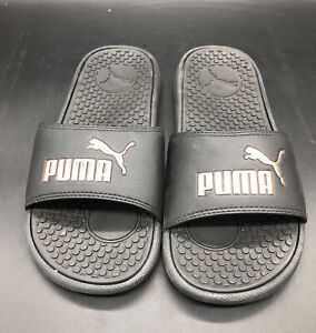 Puma Unisex Black And Pink Slides Slipper Shoes US Size 6