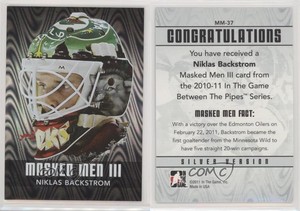 2010-11 ITG Between the Pipes Men III Silver /100 Niklas Backstrom #MM-37