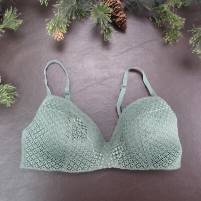 Sujetador Maidenform 34C Verde Acolchado Inalámbrico Cierre Ajustable Trasero Foto 1 de 4