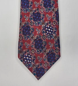 SEIGO New York Tie Red Blue Nordstrom Geometric Katsuragawa Signed Silk Japan - Picture 1 of 11