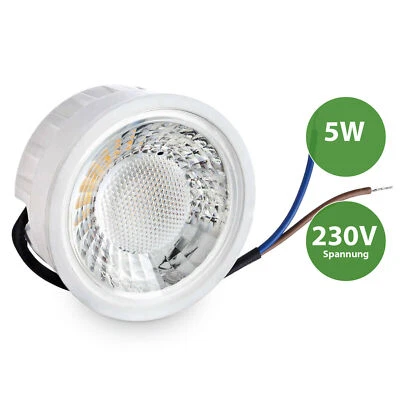 LED Modul Leuchtmittel 230V Spot ultra flach 2,3cm 5W 3000K dimmbar warmweiß Set - Bild 1 von 2