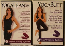 2 Yogafit DVD lot yogalean yogabutt lean butt yoga lose weight restorative 
