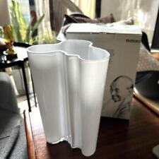 Iittala Alver Aalto Vase Decorative Opal White Crystal Glass Pre-owned H9.9