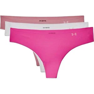 Under Armour Pure Stretch 3 Pack Womens Thong Pink Seamless Underwear Running - Picture 1 of 1