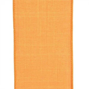 Cinta de lino, naranja, cinta con cable, rollo de 3" de ancho x 10 yardas - Imagen 1 de 1