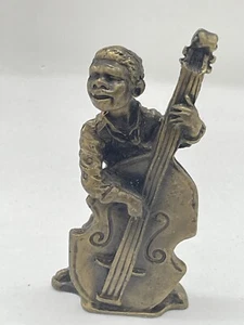 Zinn Jazz-Band Bassist 3,25" Figur - unbeschriftet - Bild 1 von 2