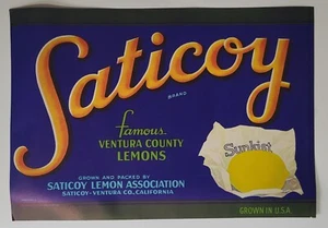 ADVERTISING Label California Lemons Saticoy - Picture 1 of 1