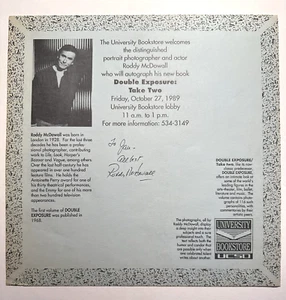 RODDY McDOWALL Autographed "Double Exposure: Take Two" Signed 11 x 11 Promo Page - Picture 1 of 4