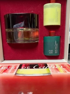 MUST DE CARTIER 2PC 3.4 OZ/100 ML SPRAY+AFTER SHAVE+SHOWER GEL VINTAGE RARE - Picture 1 of 2