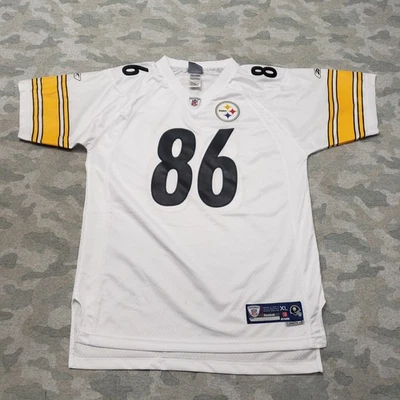 Camisa Pittsburgh Steelers Juvenil XL Blanca Reebok NFL Ward #86 Fútbol Foto 1 de 4