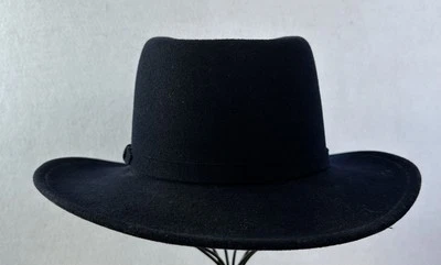 Bailey Wool Black Fedora Hat Hipster Classy Men’s Medium - Image 1 of 4