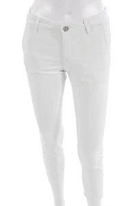 Pantalones AG Adriano Goldschmied Mujer Tobillo Caqui Blanco Talla 24 - Imagen 1 de 7