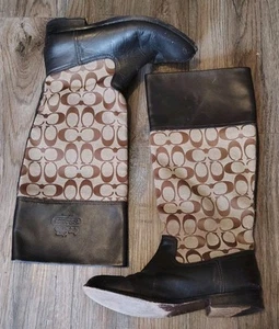 Botas altas Coach Gail caqui mujer talla 6.5, algo de desgaste y rasguños en puntas e parte inferior - Imagen 1 de 7