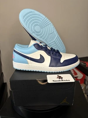 Nike Air Jordan 1 Low Blue Chill Sail 553558-149 Zapatos para hombre NUEVO Foto 1 de 4
