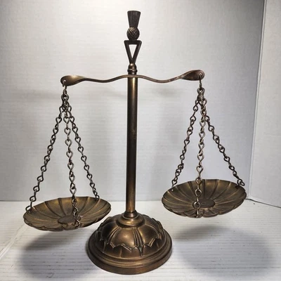 Vintage Metal Decoration Balance Scales Unbranded 12" H X 11" W Read - Image 1 of 4